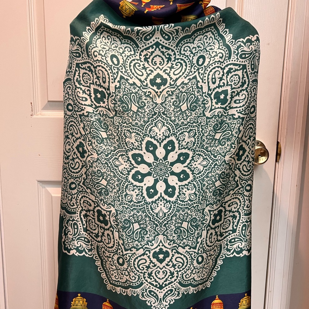 Valentino Scarf. 100% Silk. Hand Rolled. Made in Italy. 35”